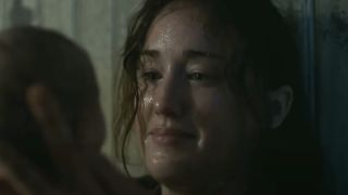 Ashley Johnson with a baby in The Last of Us