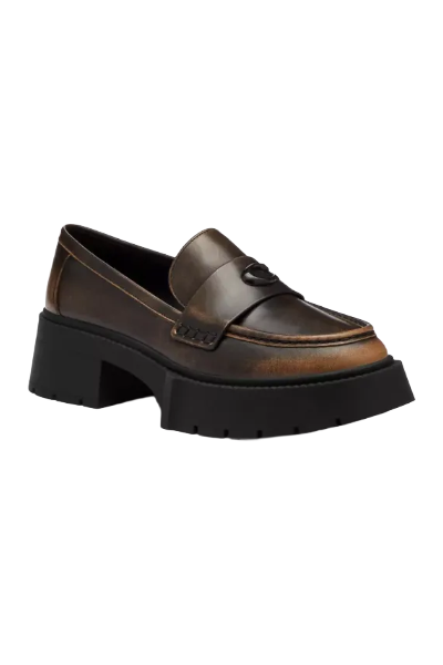 COACH®, Leah Platform Loafer in Loved Leather