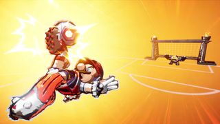 Все новые игры 2022 года 64 Марио бьет по воротам в направлении ворот в Mario Strikers: Battle League