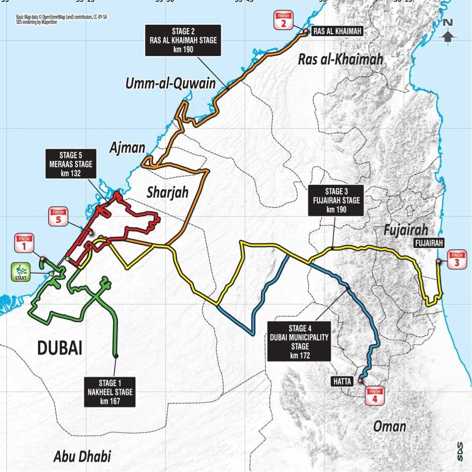 The route of the 2018 Dubai Tour