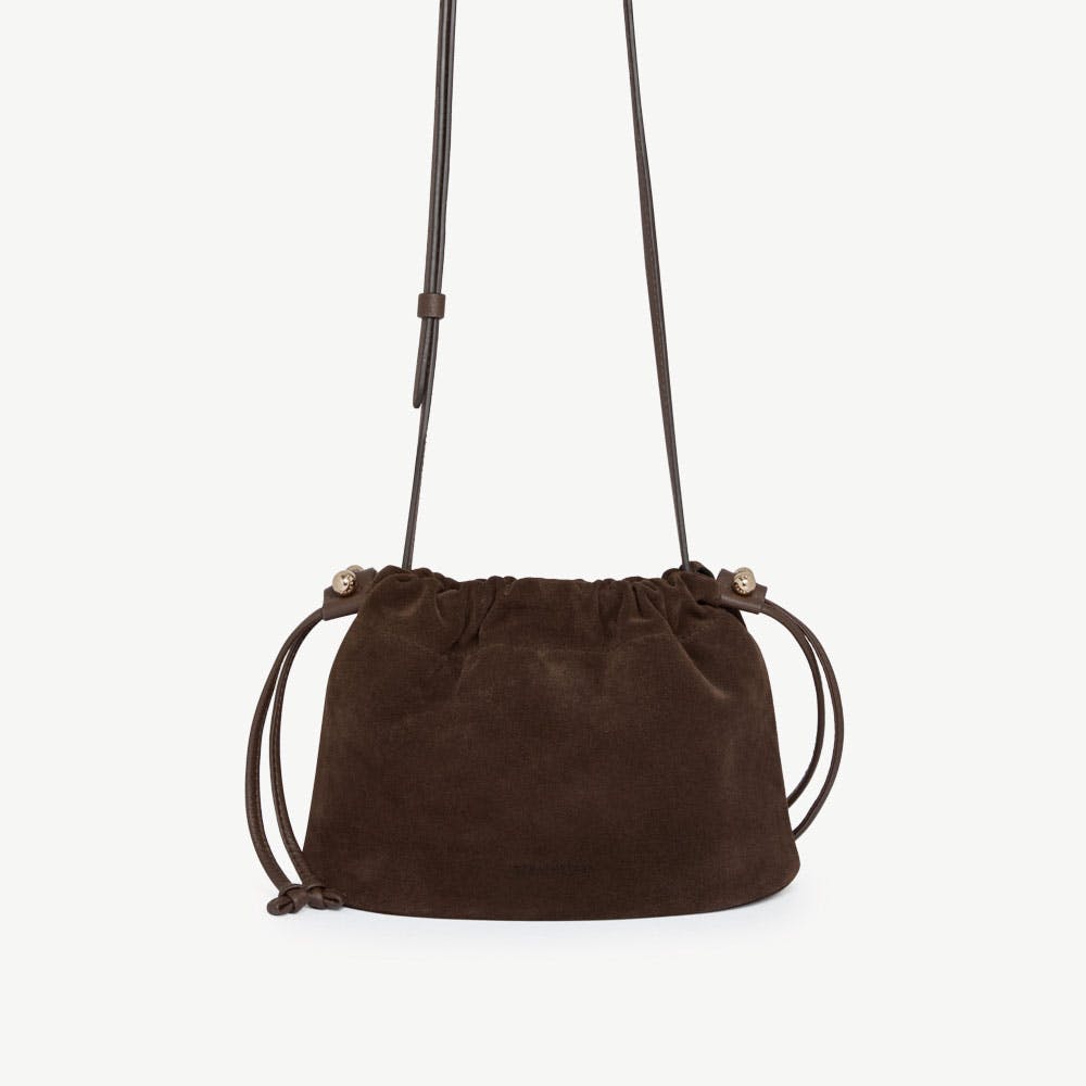 Charlotte Drawstring - Chocolate Suede