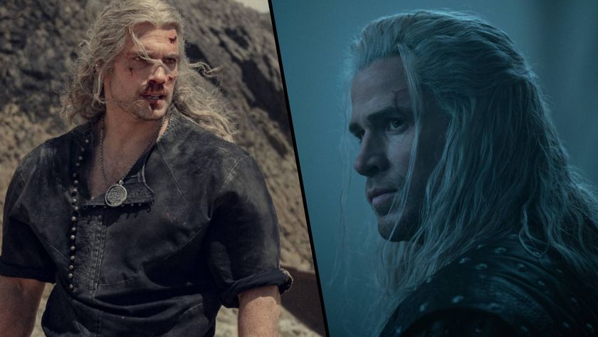 Henry Cavil and Liam Hemsworth as Geralt in The Witcher