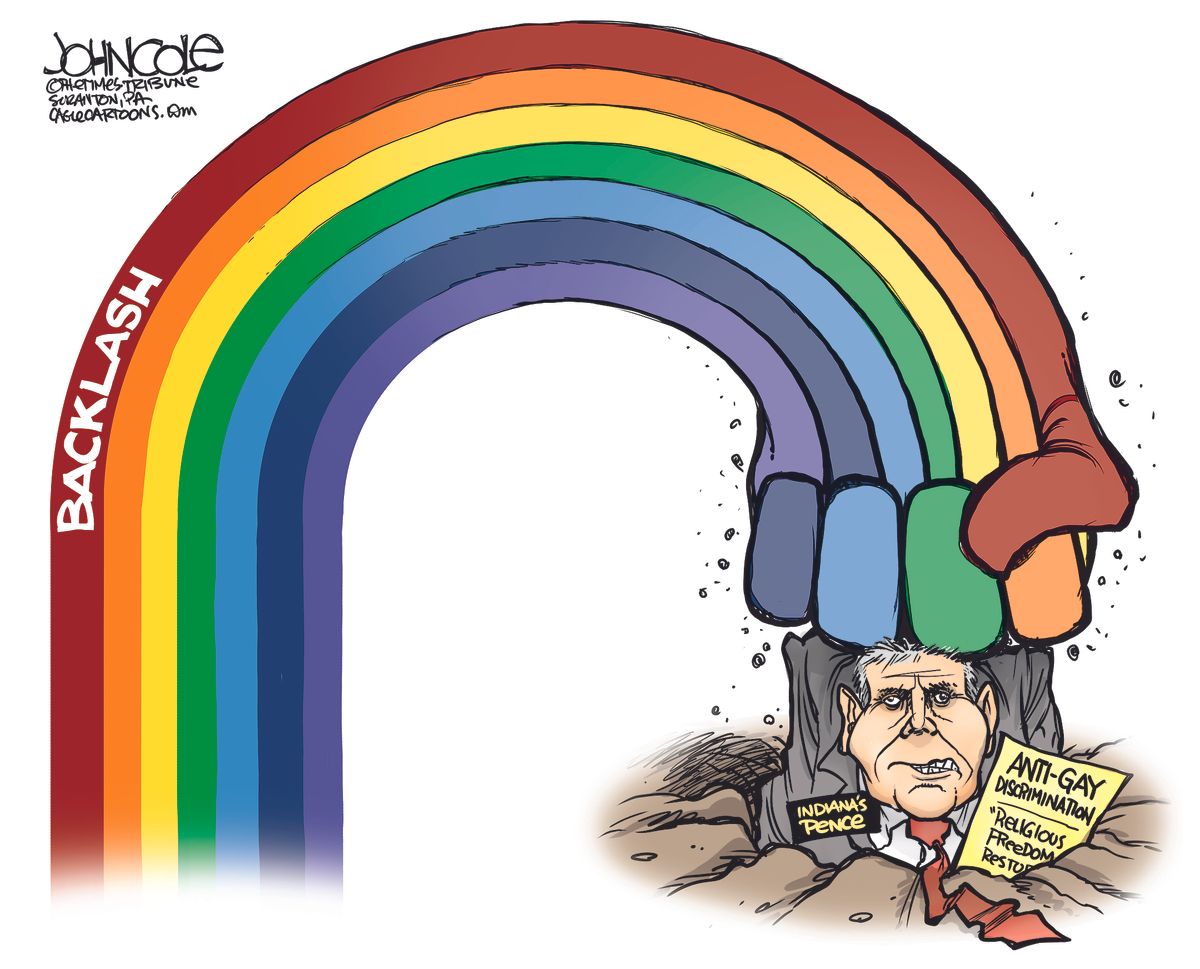 Political cartoon U.S. Indiana religious freedom | The Week