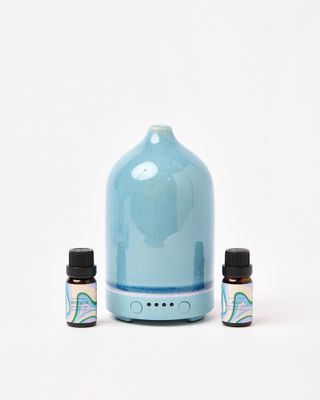 Unwind Blue Ceramic Electric Aroma Diffuser & Fragrance Oil Gift Set | Oliver Bonas