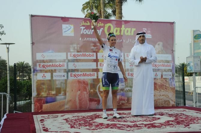 Melissa Hoskins (Orica-AIS) was the best young rider after stage 1