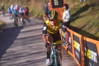Primoz Roglic (LottoNl-Jumbo) attacks on the final climb