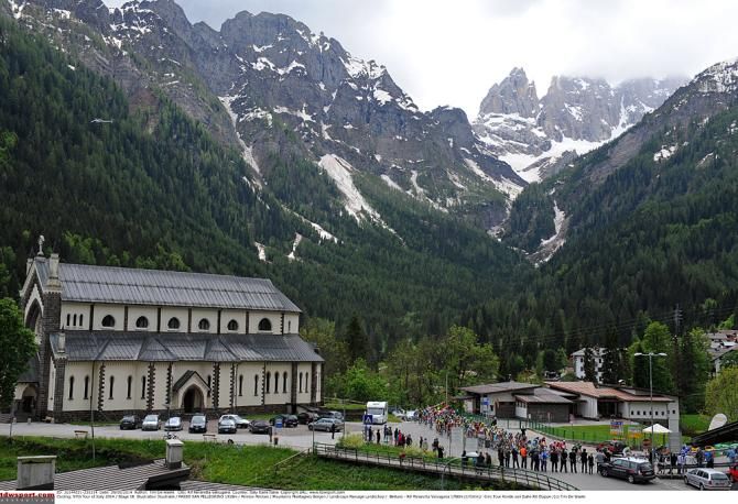 The scenic mountains during Stage 18 at the Giro d'Italia