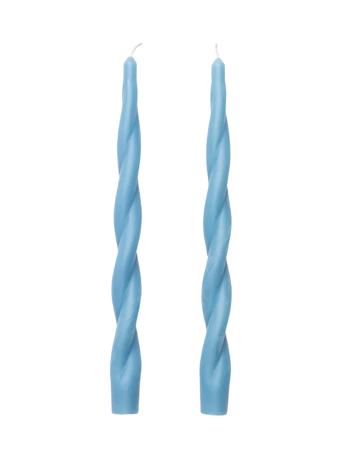 Blue Twisted Tapers (set of 2)