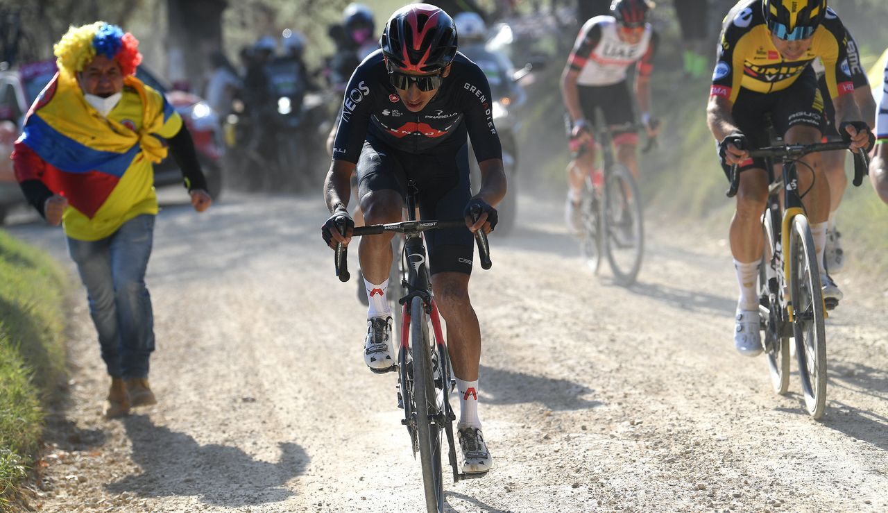 Egan Bernal at the 2021 Strade Bianche