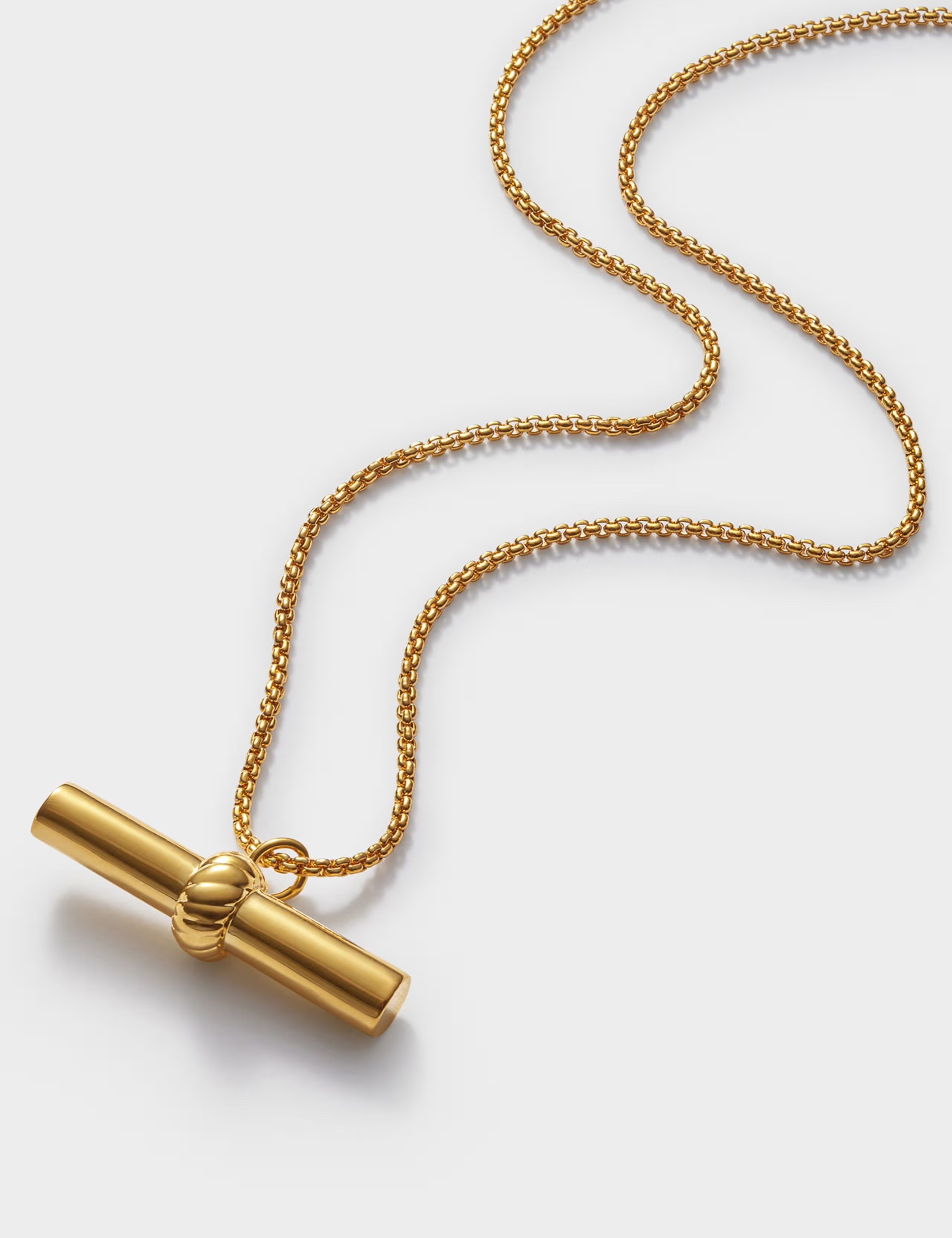 Gold Plated T-Bar Waterproof Necklace