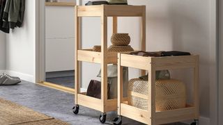 IKEA LOSHULT Utility cart in entryway