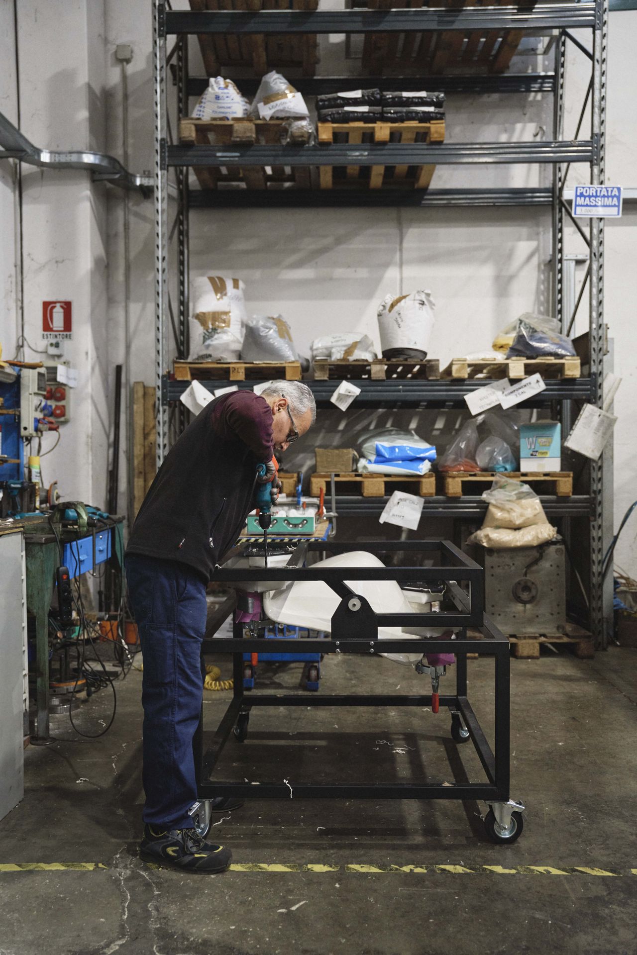 Production shot of chair in a factory
