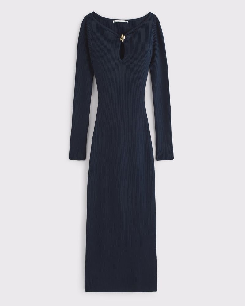 Hardware Keyhole Maxi Sweater Dress