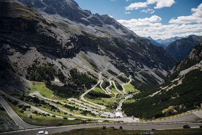 Looking down the Stelvio pass