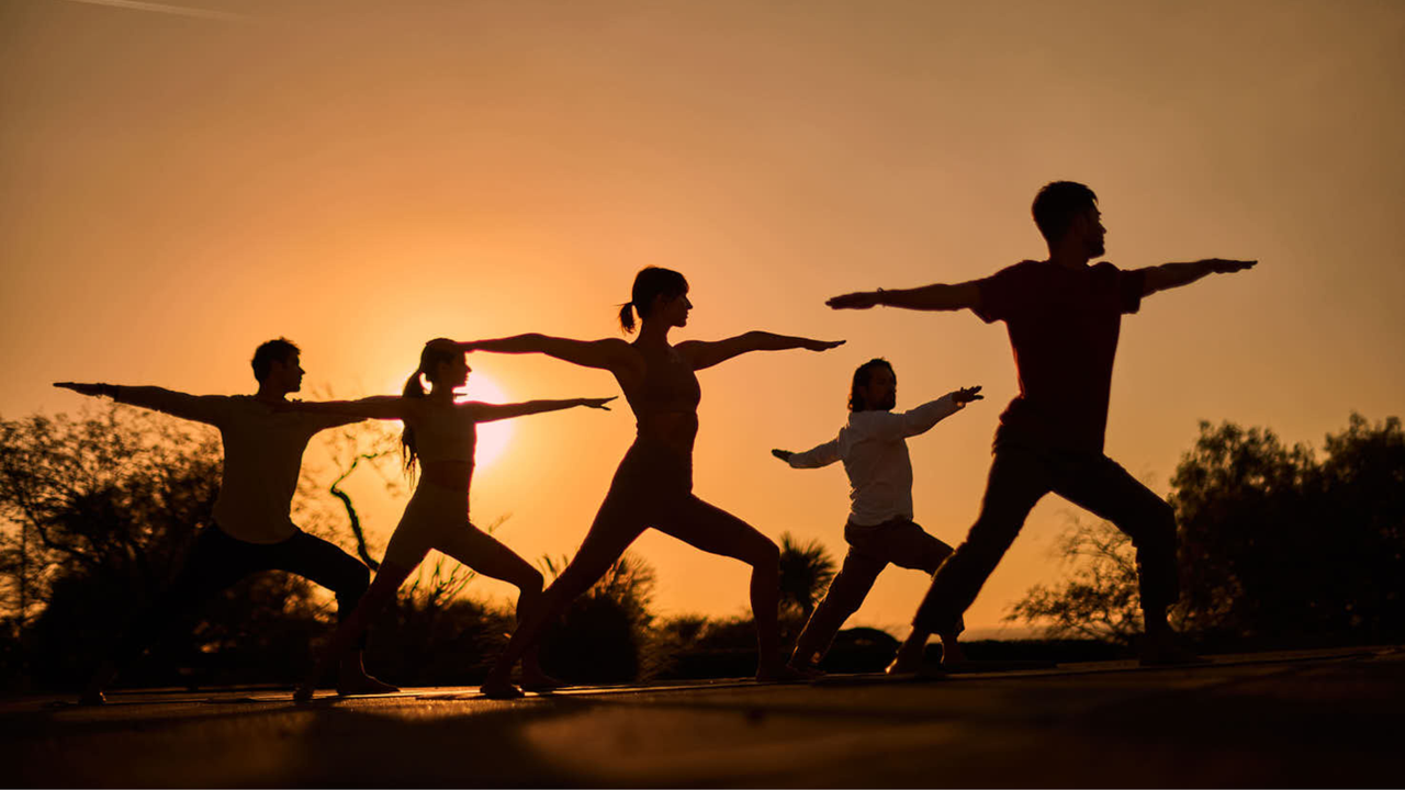 Our Habitas yoga session at sunset.