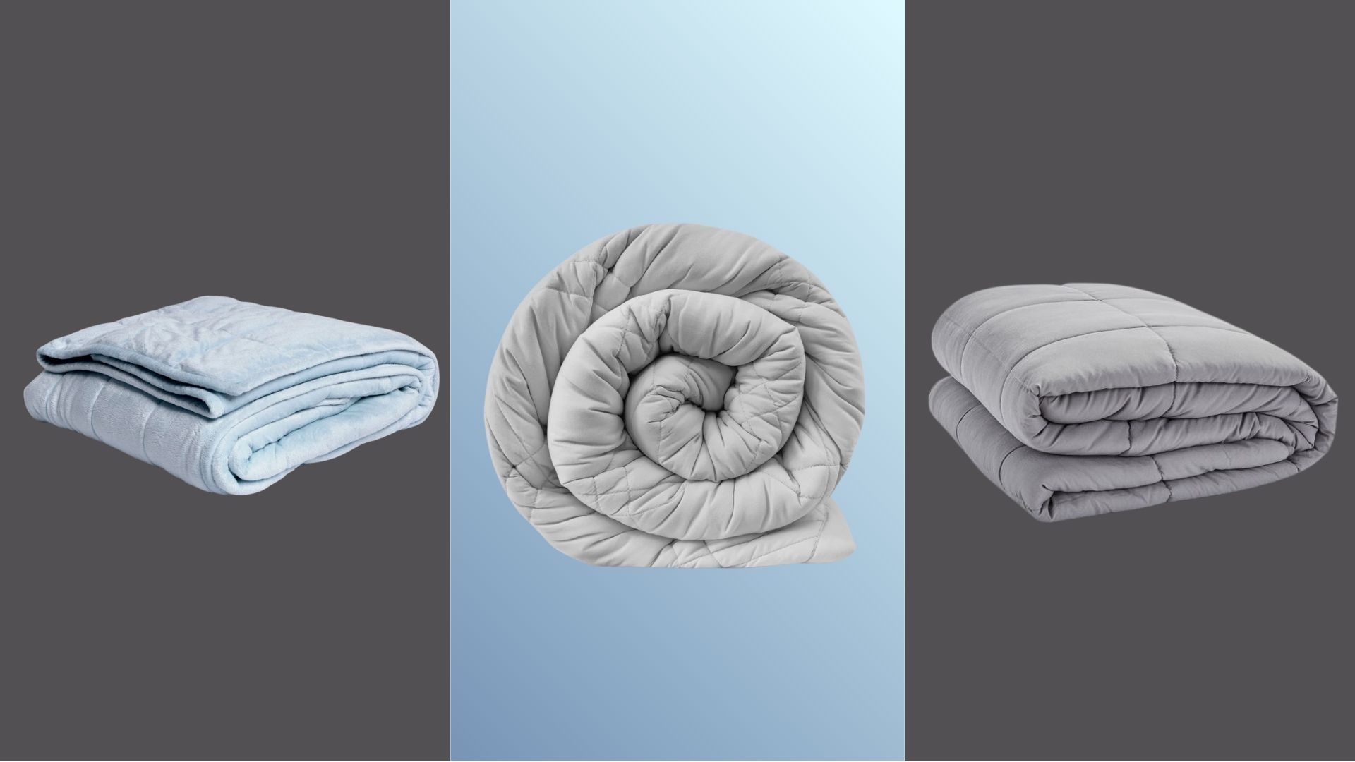 A selection of the best weighted blankets (L-R) Oodie, Kuddly, Silentnight