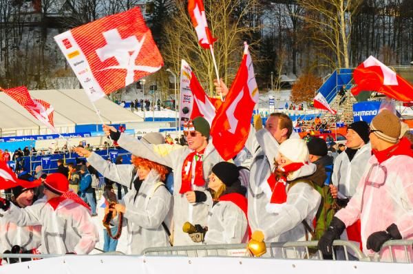 Swiss fans out in force to support Lars Forster and Lukas Muller
