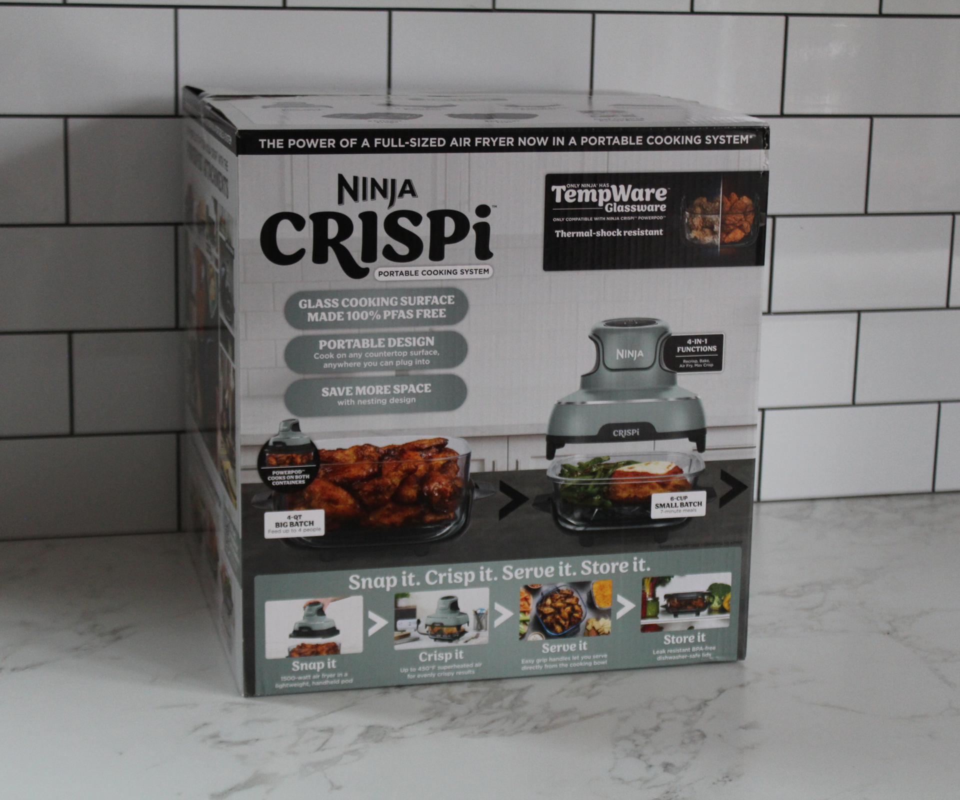 Ninja Crispi Portable Glass Air Fryer in the test kitchen