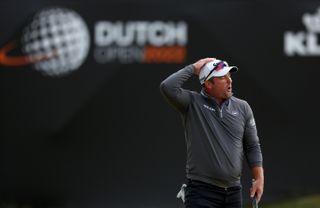 Ryan Fox reacts to a missed putt at the 18th hole