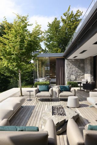 An outdoor living area