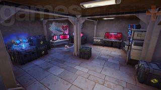 Inside one of the Fortnite Weapons Bunkers