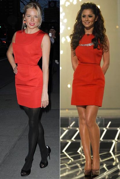 Who wore it best? Cheryl Cole vs Sienna Miller: Marios Schwab red dresses