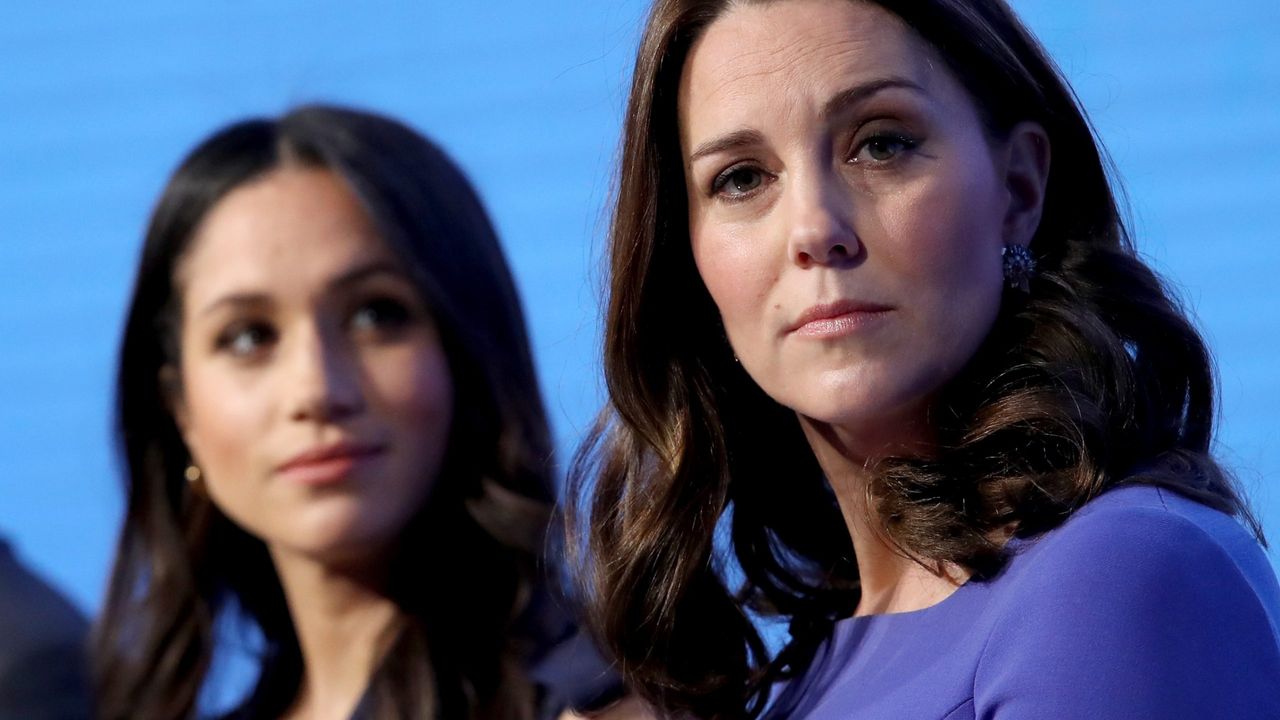 Meghan Markle and Catherine, Duchess of Cambridge attend the first annual Royal Foundation Forum