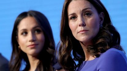 Meghan Markle and Catherine, Duchess of Cambridge attend the first annual Royal Foundation Forum