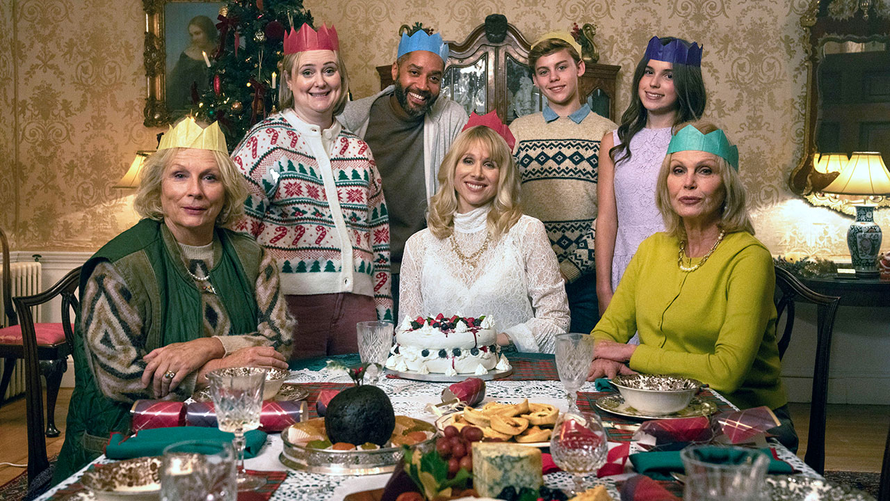 The Amandaland Christmas Special 2025 cast, including Amanda (Lucy Punch), Felicity (Joanna Lumley), Anne (Philippa Dunne), Mal (Samuel Anderson) and Joan (Jennifer Saunders)
