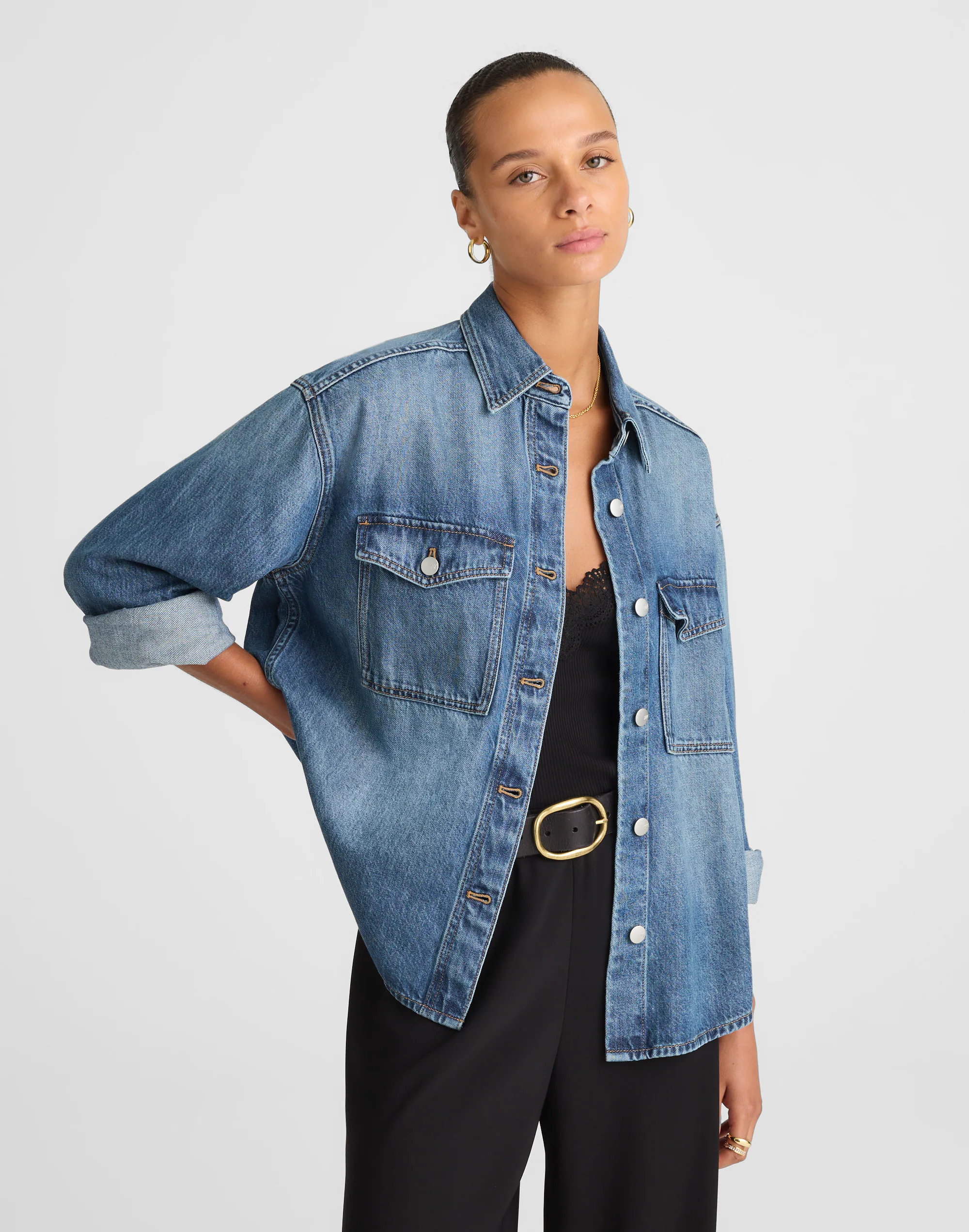 Denim Oversized Shirt-Jacket