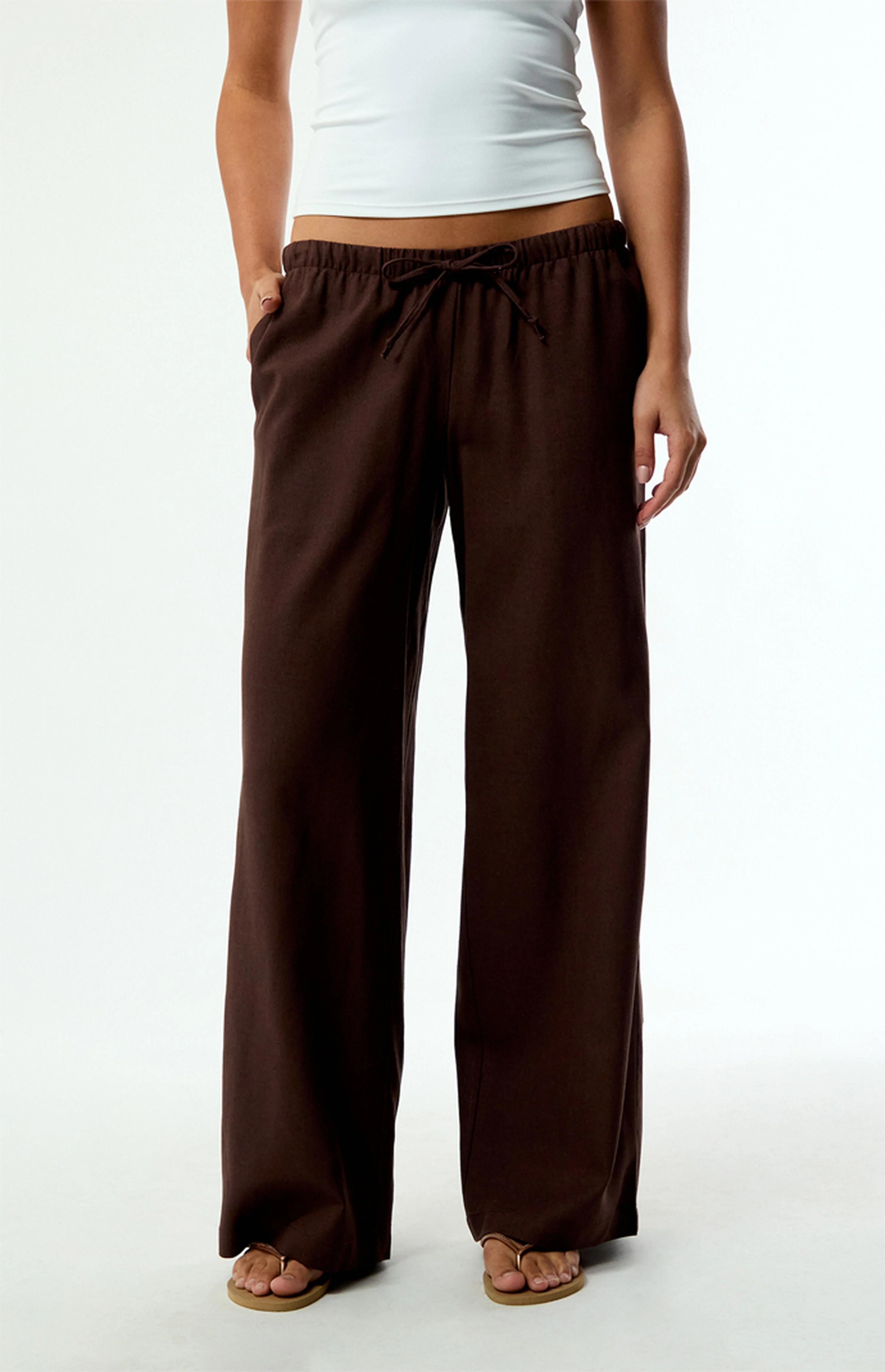 pacsun, Alisa Linen Pull-On Baggy Pants