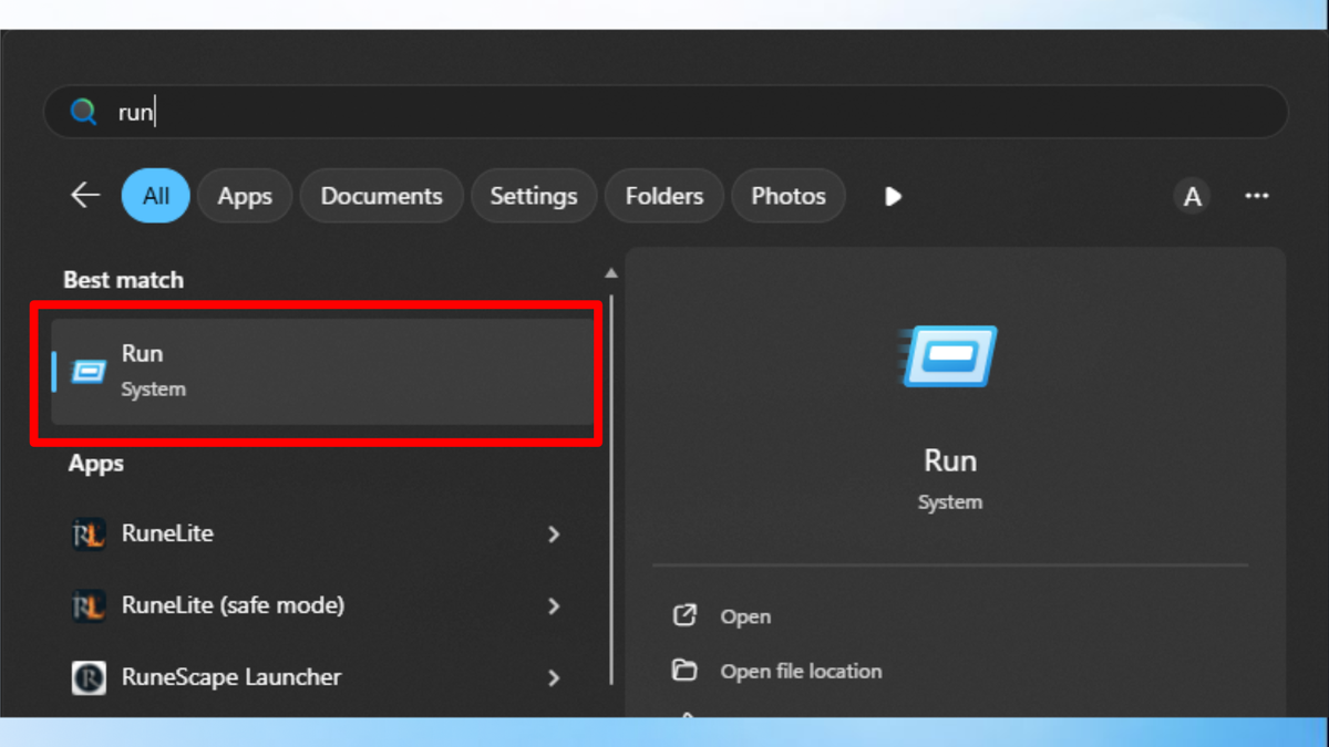 Windows settings