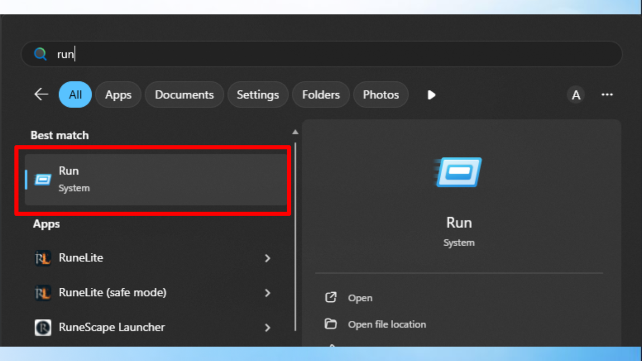 Windows settings