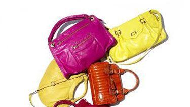 pink yellow and orange purses