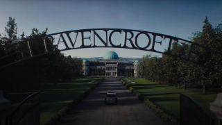 The Ravencroft front gate in Venom: Let There Be Carnage