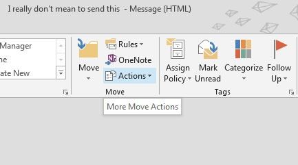 recallan email in outlook for mac