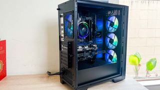 MSI Codex R2 gaming PC review unit on a desk