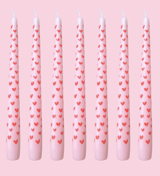 Hearts Painted Candles
