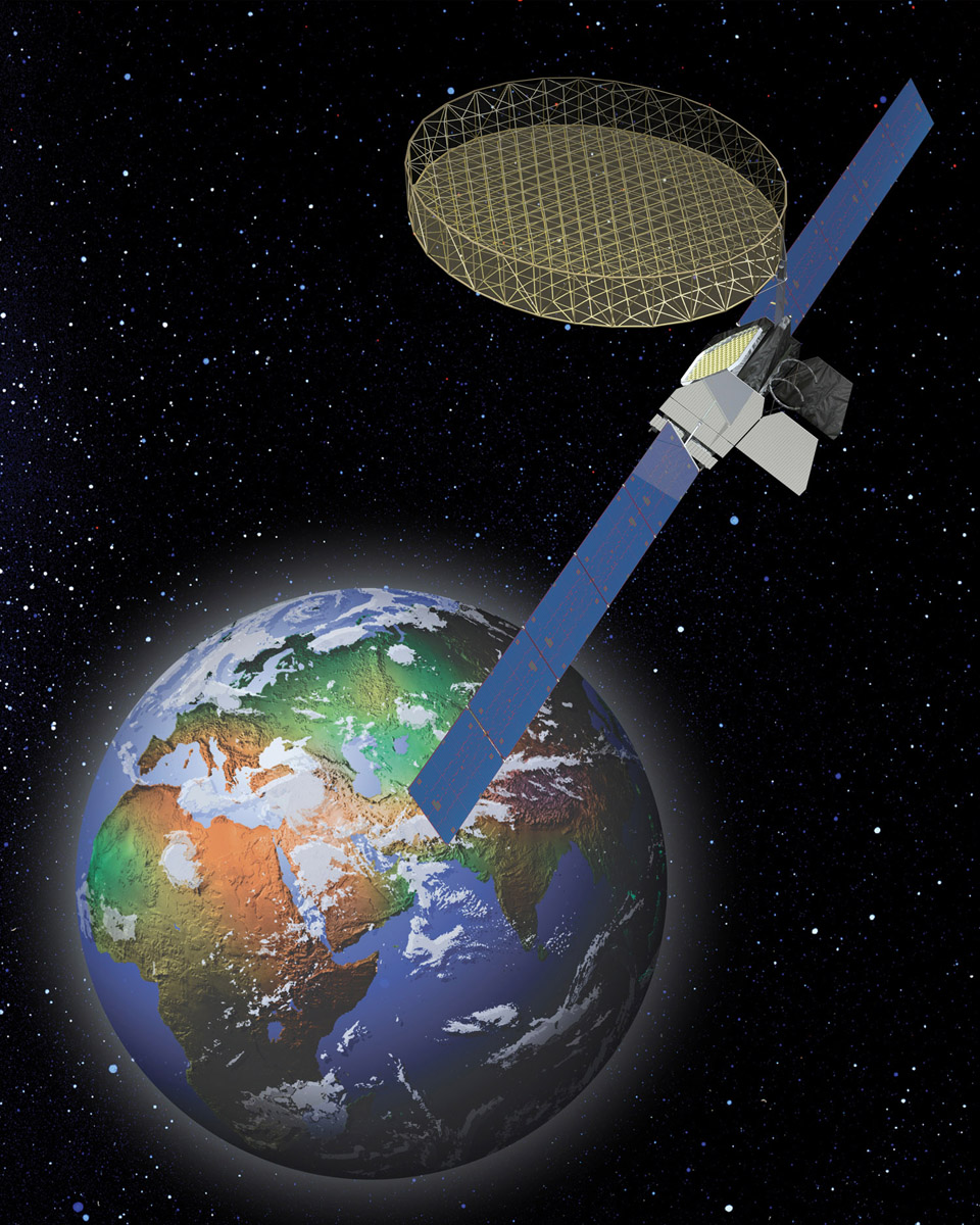 An artist&#039;s illlustration of the Thuraya 2 satellite.