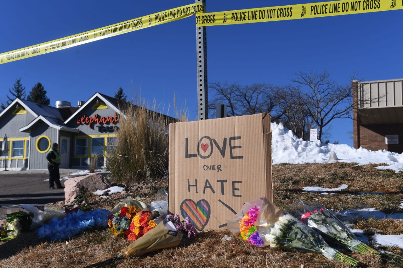 The Club Q nightclub in Colorado Springs, Colorado following a mass shooting. 