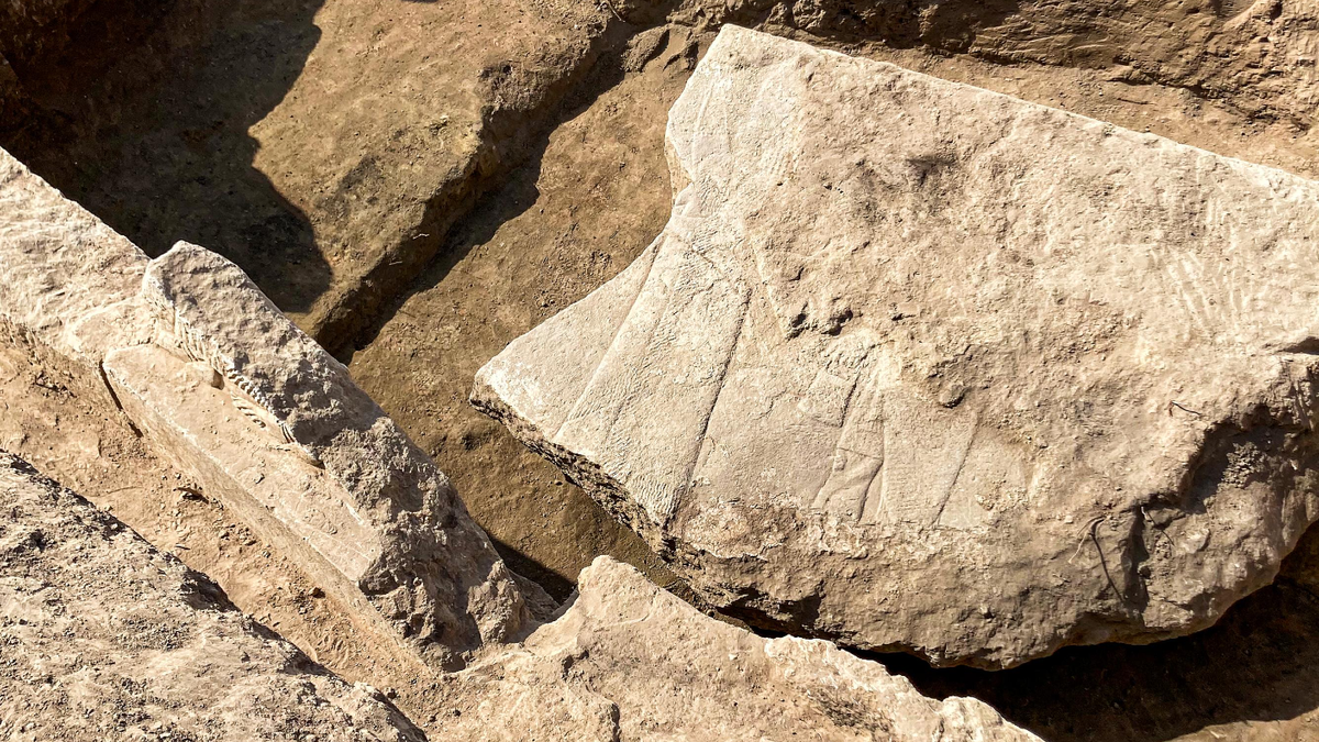 'Quite enigmatic': Rare stone carving of Assyrian king surrounded by gods discovered in Iraq
