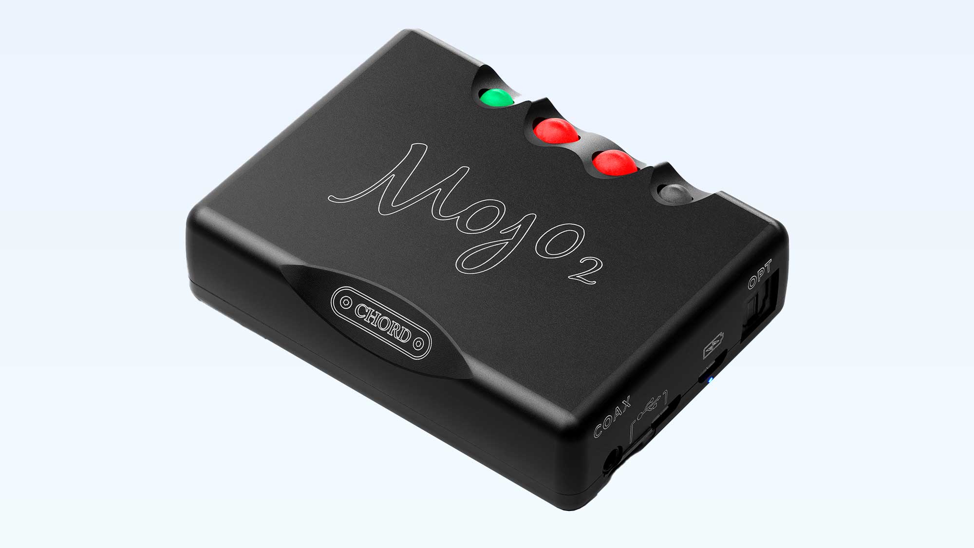 Chord Mojo 2 on a light blue background for best gifts for music lovers feature