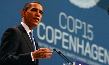 Obama address the Copenhagen climate conference.