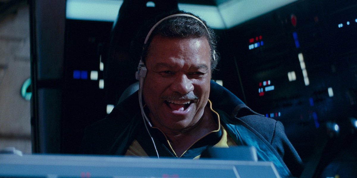 Lando flying the Millennium Falcon