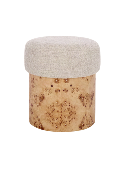 Boucle & Burl Ottoman
