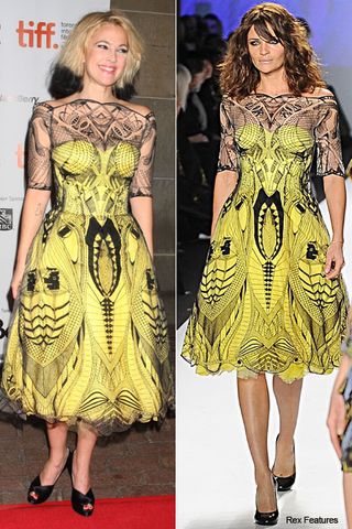 Drew Barrymore and Helena Christensen in Alexander McQueen - Who wore it best? - Marie Claire