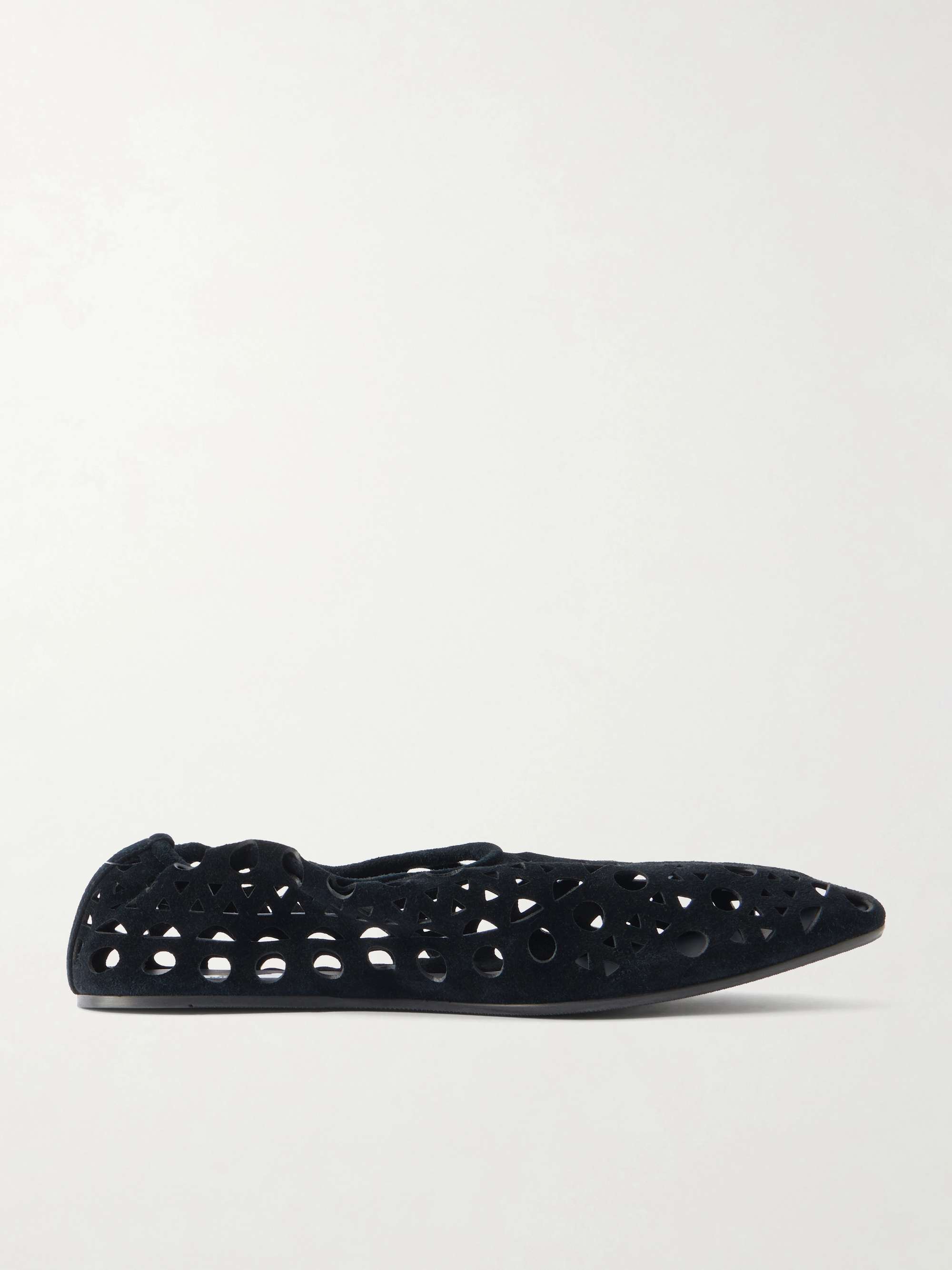 Neo Vienne Perforated Suede Ballet Flats