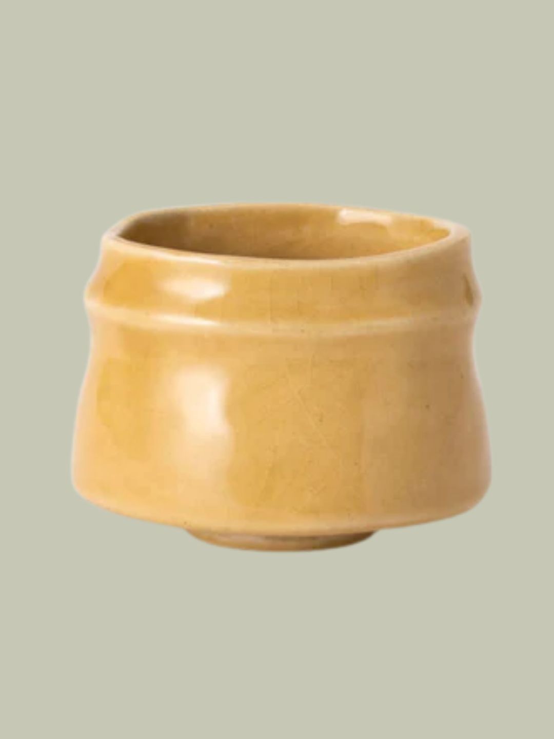 Nakagawa, Koro Tea Cup - Seto-Yaki With Yellow Rim