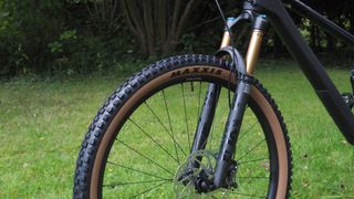 mountain bike front wheel and fork