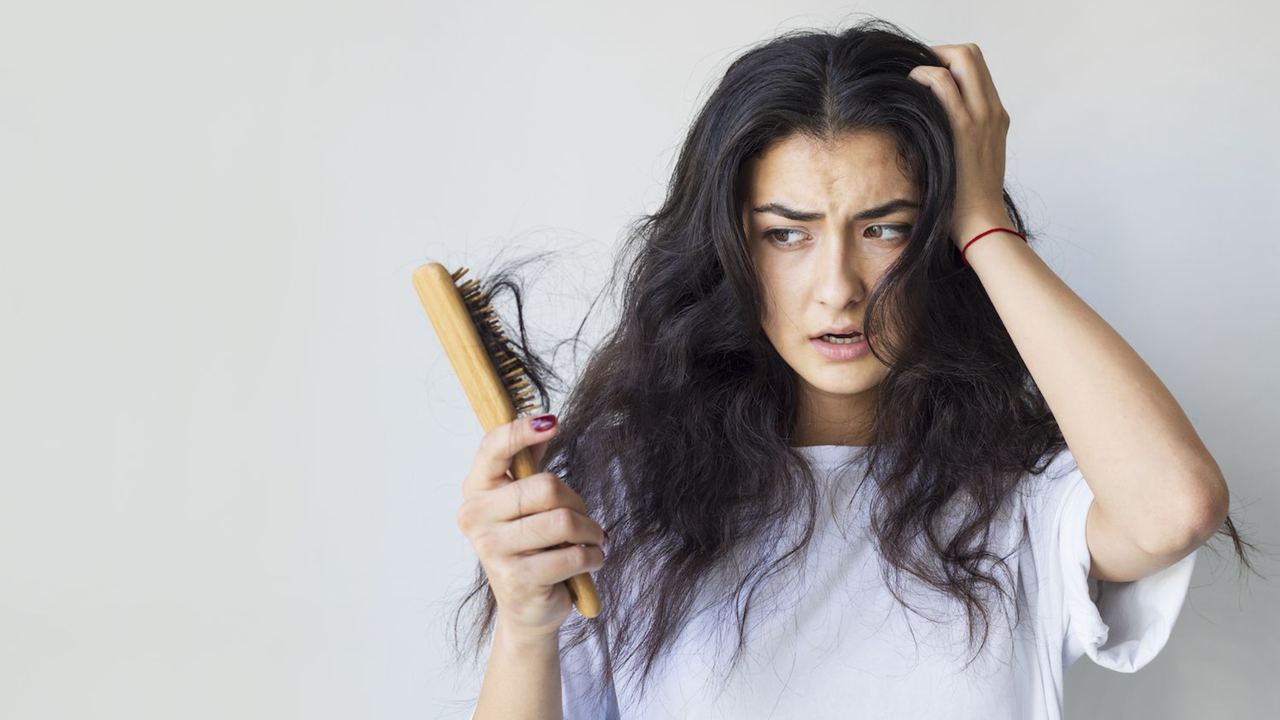 Girl with dry hair